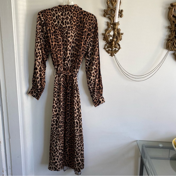 H&M LEOPARD PRINT SHIRT MIDI DRESS - Picture 6 of 10